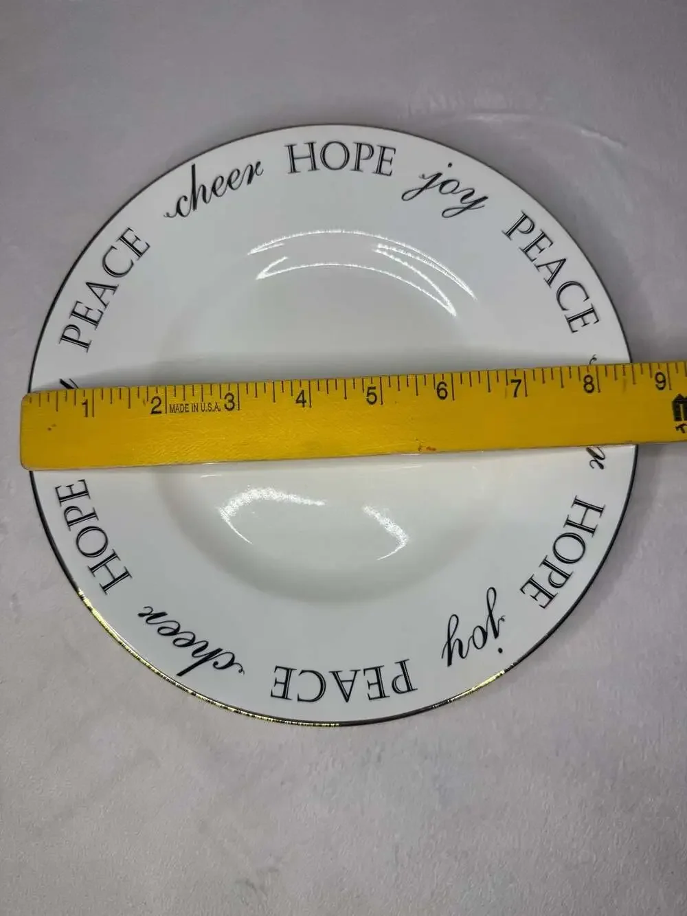 Pier 1 Imports Holiday Peace & Joy Porcelain Salad Plate lot of 2